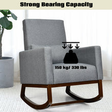 Load image into Gallery viewer, Gymax 2-in-1 Fabric Upholstered Rocking Chair Nursery Armchair with Pillow Dark Grey