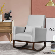 Load image into Gallery viewer, Gymax 2-in-1 Fabric Upholstered Rocking Chair Nursery Armchair with Pillow Light Grey