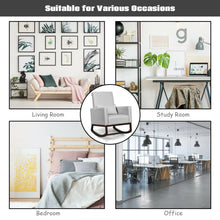 Load image into Gallery viewer, Gymax 2-in-1 Fabric Upholstered Rocking Chair Nursery Armchair with Pillow Light Grey