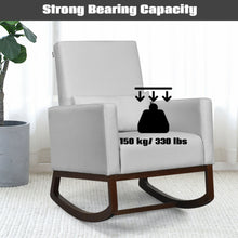 Load image into Gallery viewer, Gymax 2-in-1 Fabric Upholstered Rocking Chair Nursery Armchair with Pillow Light Grey