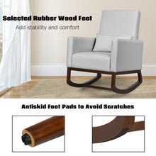 Load image into Gallery viewer, Gymax 2-in-1 Fabric Upholstered Rocking Chair Nursery Armchair with Pillow Light Grey