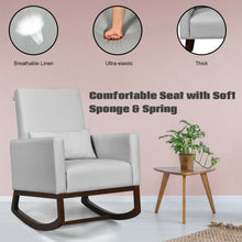 Load image into Gallery viewer, Gymax 2-in-1 Fabric Upholstered Rocking Chair Nursery Armchair with Pillow Light Grey
