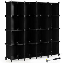 Load image into Gallery viewer, Gymax 16 Cube Storage Organizer Plastic Organizer Units 49.5'' X 13'' X 50.5'' Black