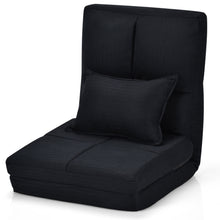 Load image into Gallery viewer, Gymax Flip Chair Convertible Sleeper Couch Futon Bed Lounger w/Pillow Black