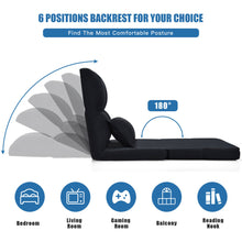 Load image into Gallery viewer, Gymax Flip Chair Convertible Sleeper Couch Futon Bed Lounger w/Pillow Black
