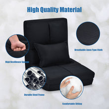 Load image into Gallery viewer, Gymax Flip Chair Convertible Sleeper Couch Futon Bed Lounger w/Pillow Black