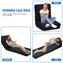 Load image into Gallery viewer, Gymax Flip Chair Convertible Sleeper Couch Futon Bed Lounger w/Pillow Black