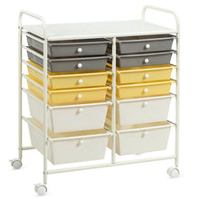 Load image into Gallery viewer, Gymax Office Rolling Cart 12 Storage Drawer Studio Organizer Bins Scrapbook Paper