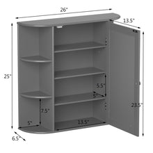 Load image into Gallery viewer, Gymax Wall Mounted Medicine Storage Cabinet Bathroom Organizer Cupboard W/Mirror Gray