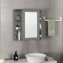Load image into Gallery viewer, Gymax Wall Mounted Medicine Storage Cabinet Bathroom Organizer Cupboard W/Mirror Gray