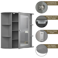 Load image into Gallery viewer, Gymax Wall Mounted Medicine Storage Cabinet Bathroom Organizer Cupboard W/Mirror Gray