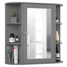 Load image into Gallery viewer, Gymax Wall Mounted Medicine Storage Cabinet Bathroom Organizer Cupboard W/Mirror Gray