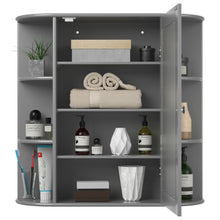 Load image into Gallery viewer, Gymax Wall Mounted Medicine Storage Cabinet Bathroom Organizer Cupboard W/Mirror Gray