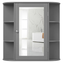 Load image into Gallery viewer, Gymax Wall Mounted Medicine Storage Cabinet Bathroom Organizer Cupboard W/Mirror Gray