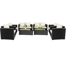 Load image into Gallery viewer, Gymax 8PCS Rattan Patio Conversation Set Outdoor Furniture Set w/ Cushions
