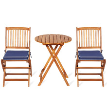 Load image into Gallery viewer, Gymax 3PCS Folding Patio Conversation Set Acacia Wood Bistro Set w/ Cushions
