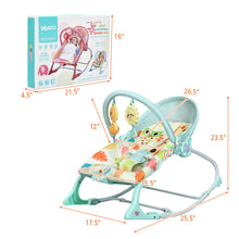 Load image into Gallery viewer, Gymax Adjustable Infant Rocker Bouncer Baby Rocking Chair Toddler w/ Awning Green