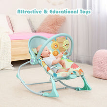 Load image into Gallery viewer, Gymax Adjustable Infant Rocker Bouncer Baby Rocking Chair Toddler w/ Awning Green