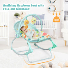 Load image into Gallery viewer, Gymax Adjustable Infant Rocker Bouncer Baby Rocking Chair Toddler w/ Awning Green