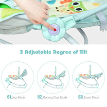 Load image into Gallery viewer, Gymax Adjustable Infant Rocker Bouncer Baby Rocking Chair Toddler w/ Awning Green