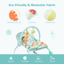 Load image into Gallery viewer, Gymax Adjustable Infant Rocker Bouncer Baby Rocking Chair Toddler w/ Awning Green