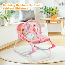 Load image into Gallery viewer, Gymax Adjustable Infant Rocker Bouncer Baby Rocking Chair Toddler w/ Awning Pink