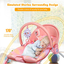Load image into Gallery viewer, Gymax Adjustable Infant Rocker Bouncer Baby Rocking Chair Toddler w/ Awning Pink
