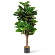 Load image into Gallery viewer, Gymax 4Ft Fiddle Leaf Fig Tree Artificial Greenery Plant Home Office Decoration