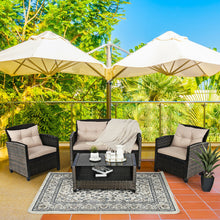 Load image into Gallery viewer, Gymax 8pcs Patio Rattan Conversation Set Cushioned Outdoor Furniture Set