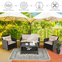 Load image into Gallery viewer, Gymax 8pcs Patio Rattan Conversation Set Cushioned Outdoor Furniture Set