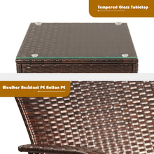 Load image into Gallery viewer, Gymax 3PCS Patio Rattan Conversation Set Outdoor Furniture Set w/ Table Cushions