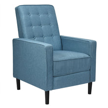 Load image into Gallery viewer, Gymax Mid-Century Push Back Recliner Chair Fabric Tufted Single Sofa w/Footrest