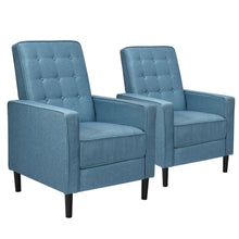 Load image into Gallery viewer, Gymax Set of 2 Push Back Recliner Chair Fabric Tufted Single Sofa w/ Footrest