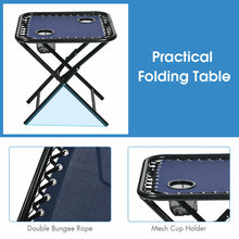 Load image into Gallery viewer, Gymax 3PCS Zero Gravity Recliner Lounge Chairs Pillows Table Portable Folding Navy