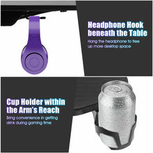 Load image into Gallery viewer, Gymax Gaming Desk 62.5'' T-Shape Height Adjustable w/ Mouse Pad Handle Rack Cup Holder