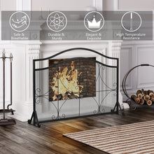 Load image into Gallery viewer, Gymax Single Panel Fireplace Screen Free Standing Spark Guard Fence for Baby Pet Safe