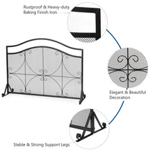 Load image into Gallery viewer, Gymax Single Panel Fireplace Screen Free Standing Spark Guard Fence for Baby Pet Safe