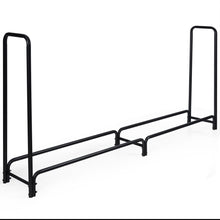 Load image into Gallery viewer, Gymax 8 Feet Outdoor Steel Firewood Log Rack Wood Storage Holder for Fireplace Black
