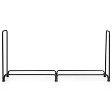 Load image into Gallery viewer, Gymax 8 Feet Outdoor Steel Firewood Log Rack Wood Storage Holder for Fireplace Black