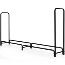 Load image into Gallery viewer, Gymax 8 Feet Outdoor Steel Firewood Log Rack Wood Storage Holder for Fireplace Black