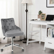Load image into Gallery viewer, Gymax Velvet Office Chair Tufted Upholstered Swivel Computer Desk Chair w/ Nailed Trim