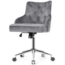 Load image into Gallery viewer, Gymax Velvet Office Chair Tufted Upholstered Swivel Computer Desk Chair w/ Nailed Trim