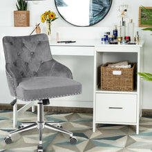 Load image into Gallery viewer, Gymax Velvet Office Chair Tufted Upholstered Swivel Computer Desk Chair w/ Nailed Trim