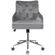 Load image into Gallery viewer, Gymax Velvet Office Chair Tufted Upholstered Swivel Computer Desk Chair w/ Nailed Trim