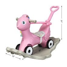 Load image into Gallery viewer, Gymax Baby Rocking Horse 4 in 1 Kids Ride On Toy Push Car w/ Music