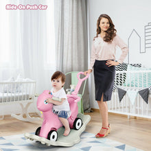 Load image into Gallery viewer, Gymax Baby Rocking Horse 4 in 1 Kids Ride On Toy Push Car w/ Music