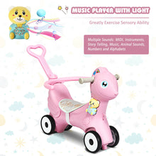 Load image into Gallery viewer, Gymax Baby Rocking Horse 4 in 1 Kids Ride On Toy Push Car w/ Music