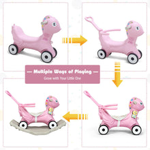 Load image into Gallery viewer, Gymax Baby Rocking Horse 4 in 1 Kids Ride On Toy Push Car w/ Music
