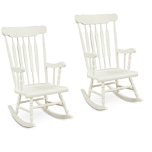 Load image into Gallery viewer, Gymax 2PCS Wooden Rocking Chair Single Rocker Indoor Garden Patio Yard White