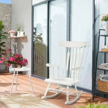 Load image into Gallery viewer, Gymax 2PCS Wooden Rocking Chair Single Rocker Indoor Garden Patio Yard White